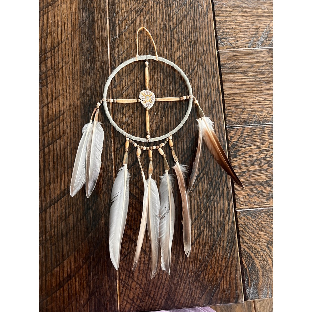 Native American Medicine Wheel Spirit Wheel Wall Decor Handmade Feather Bo e